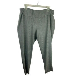 Worthington Modern Fit Pants Women Plus 24 Black White Slim Plaid Pull On Work